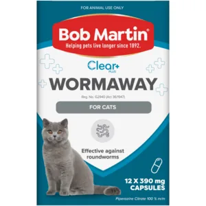 Bob Martin Clear Plus Wormaway Deworming Capsules for Cats 12 Pack
