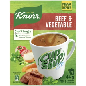 Knorr Cup-a-Soup Lite Beef & Vegetable Instant Soup 4 x 11g