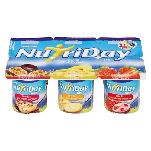 Danone NutriDay Low Fat Granadilla/Banana/Strawberry Fruit Yoghurt 6 x 100g