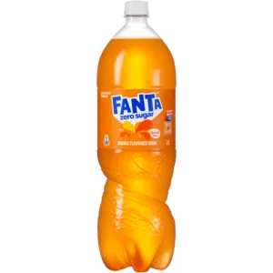 Fanta Orange Flavoured Sparkling Zero Sugar Soft Drink Bottle 2L
