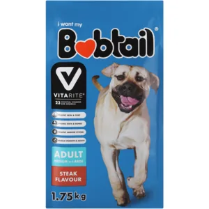 Bobtail Steak Flavoured Medium Adult Dog Food 1.75kg