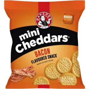 Bakers Mini Cheddars Bacon Flavoured Snack 33g