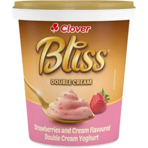 Clover Bliss Strawberries & Cream Double Cream Yoghurt 1kg