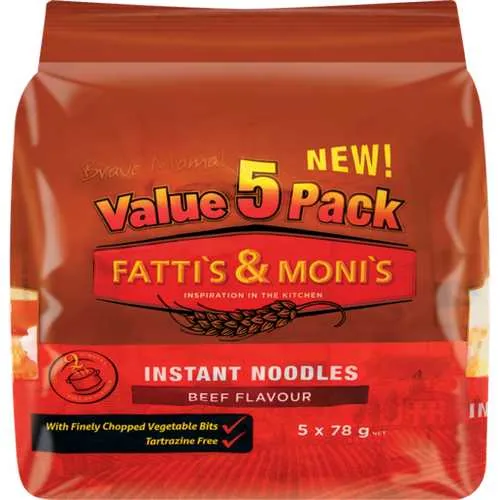 Fatti's & Moni's Beef Instant Noodles 5 x 78g