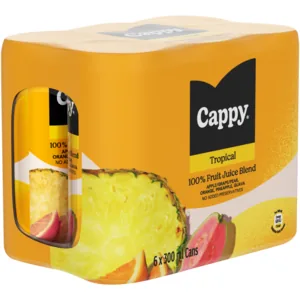 Cappy Tropical 100% Fruit Juice Blend 6 x 300ml
