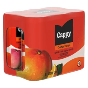 Cappy Still Orange & Mango Flavoured Fruit Juice Blend Cans 6 x 330ml