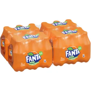 Fanta Orange Flavoured Sparkling Soft Drink Bottles 24 x 300ml