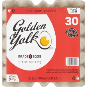 Golden Yolk Extra Large Eggs Tray 30 Pack