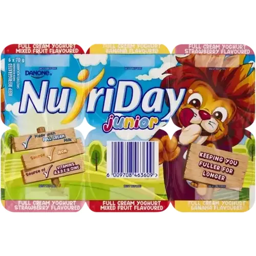 Danone NutriDay Junior Assorted Full Cream Yoghurt 6 x 70g