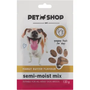 Petshop Peanut Butter Flavour Semi-Moist Dog Treat Mix 120g