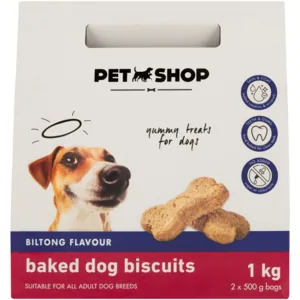 Petshop Biltong Flavour Baked Dog Biscuits 1kg