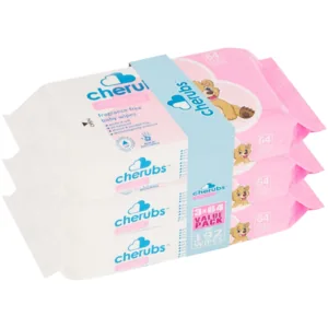 Cherubs Sensitive Fragrance Free Baby Wipes 3 x 64 Pack
