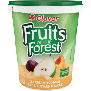 Clover Fruits of the Forest Fruit & Custard Flavoured Full Cream Yoghurt 1kg