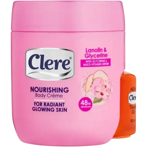 Clere Lanolin & Glycerine Nourishing Body Crème with Tissue Oil 2 Pack