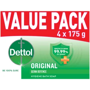 Dettol Original Hygiene Bath Soap Bar 4 x 175g