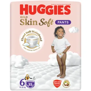 Huggies Gold Skin Soft Size 6 Disposable Nappy Pants 35 Pack