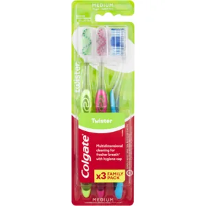 Colgate Medium Twister Toothbrush 3 Pack