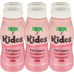 Darling Kidos Strawberry Flavoured Full Cream Milk 6 x 200ml