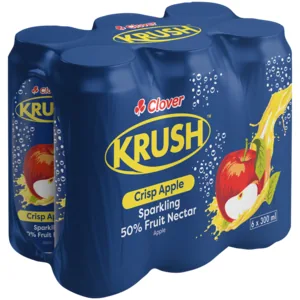 Krush Crisp Apple Sparkling 50% Fruit Nectar 6 x 300ml