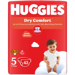 Huggies Dry Comfort Size 5 Disposable Nappies 42 Pack
