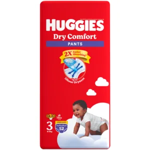 Huggies Dry Comfort Size 3 Disposable Nappy Pants 52 Pack