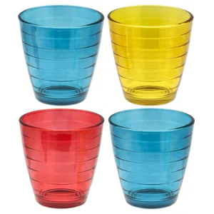 Colour Pop Glass Ring Tumblers 300ml 4 Pack