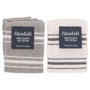 Essentials Terry Stitch Face Cloth 30 x 30cm (Design May Vary)
