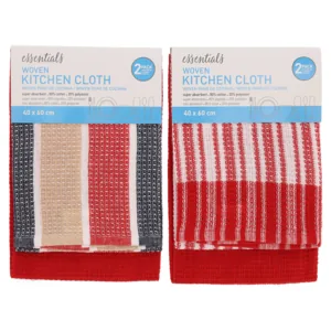 Essentials Waffle Posnet Kitchen Towels 40 x 60cm 2-Pack (Design May Vary)