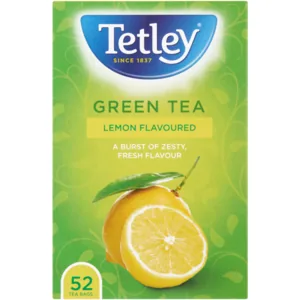 Tetley Lemon Flavoured Green Tea Bags 52 Pack